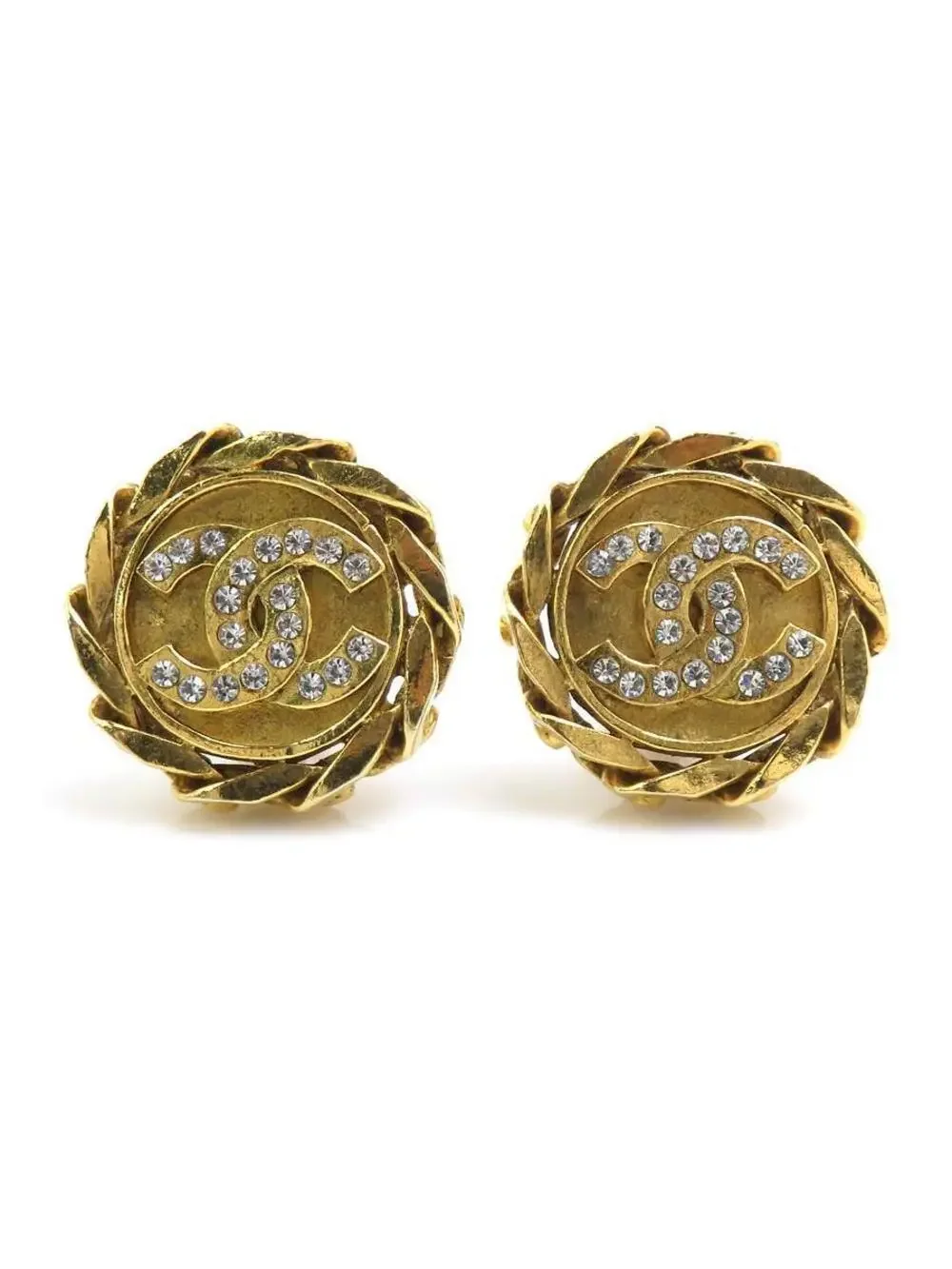 Auth Chanel Cc Logo Earrings #340650C32B